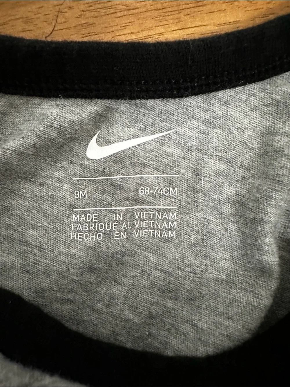 Nike Gray & Black Infant One-Piece Nike logo onesie size 9m